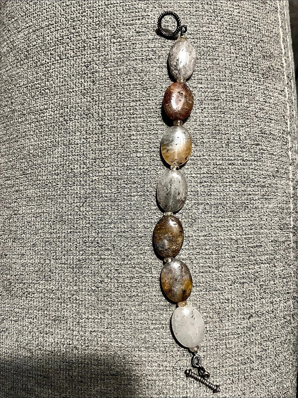 Barse Natural Stone Beaded Toggle Bracelet